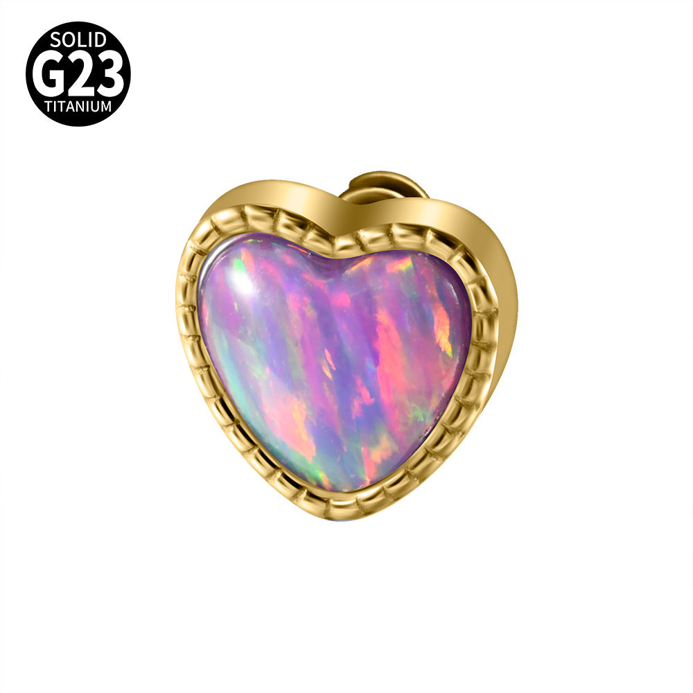 ASTM F136 Titanium Opal Heart Dermal – Minimal Collarbone Skin Implant Jewelry