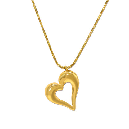 Stylish 18K Gold Plated Titanium Pendant Clavicle Necklace | Four Pendant Designs: Flower, Heart, Round, Star | Adjustable Chain Length