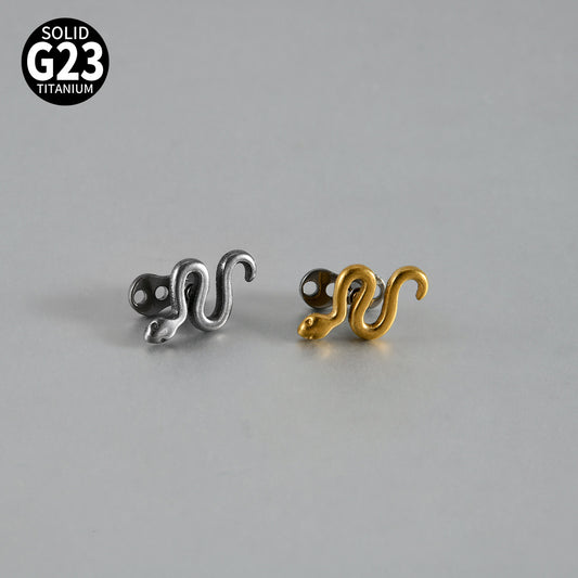 ASTM F136 Titanium Snake Dermal Anchor – Internally Threaded Surface & Collarbone Piercing Jewelry