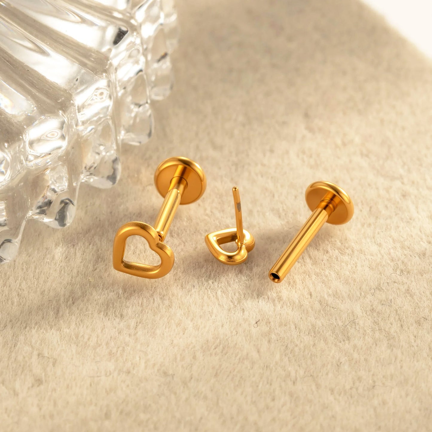 Minimalist Titanium Flat Disc Push Pin Stud – Hypoallergenic Cartilage Piercing Jewelry