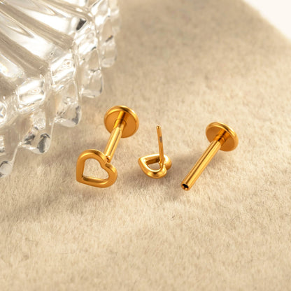 Minimalist Titanium Flat Disc Push Pin Stud – Hypoallergenic Cartilage Piercing Jewelry