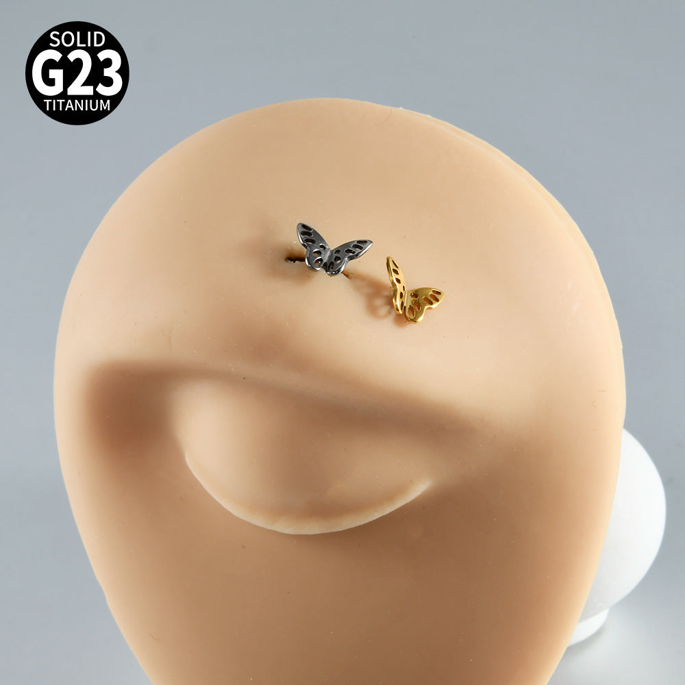 ASTM F136 Titanium Multi-Hole Hollow Butterfly Dermal Anchor Implant – Elegant Skin Implant Piercing Jewelry