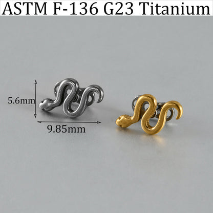 ASTM F136 Titanium Snake Dermal Anchor – Internally Threaded Surface & Collarbone Piercing Jewelry