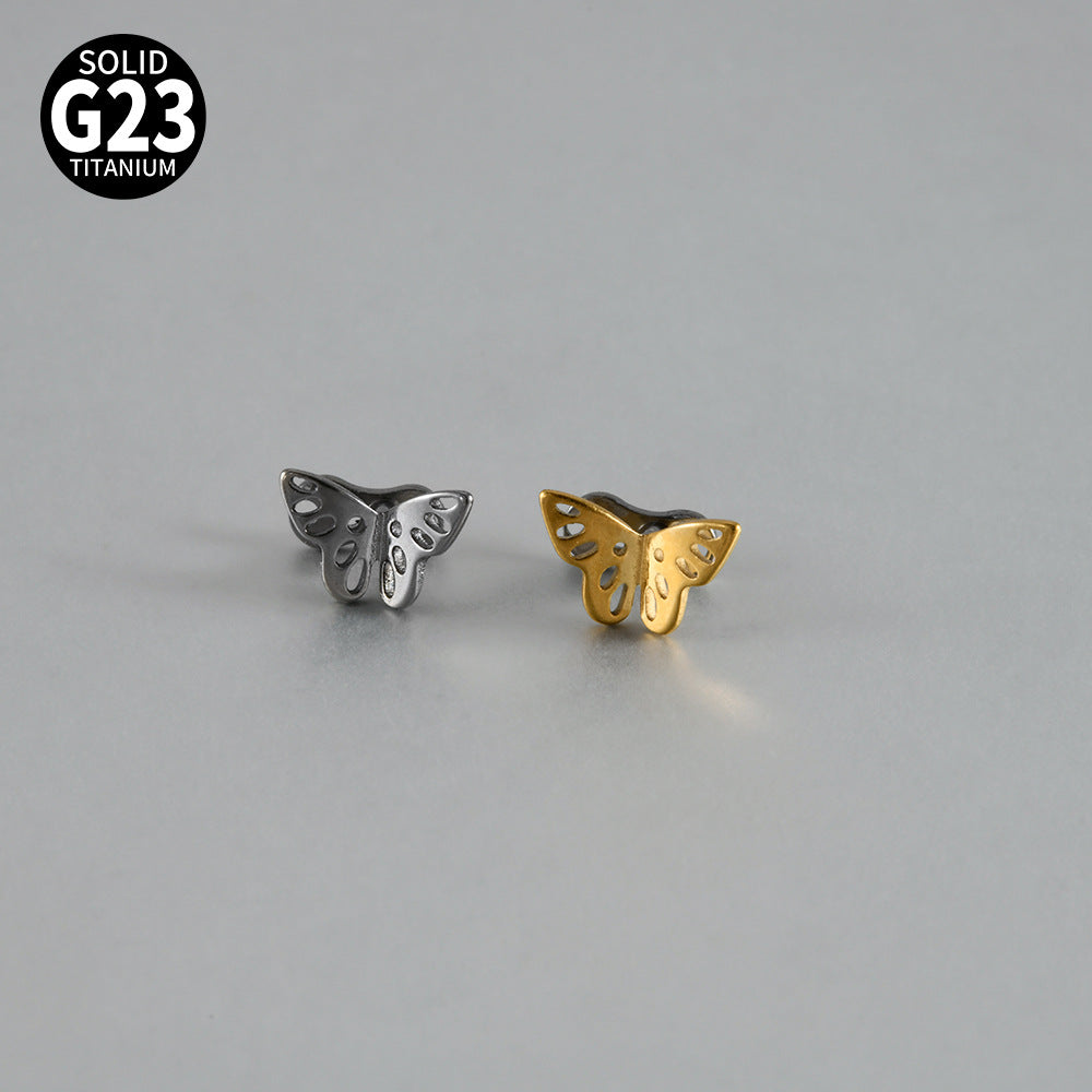 ASTM F136 Titanium Multi-Hole Hollow Butterfly Dermal Anchor Implant – Elegant Skin Implant Piercing Jewelry