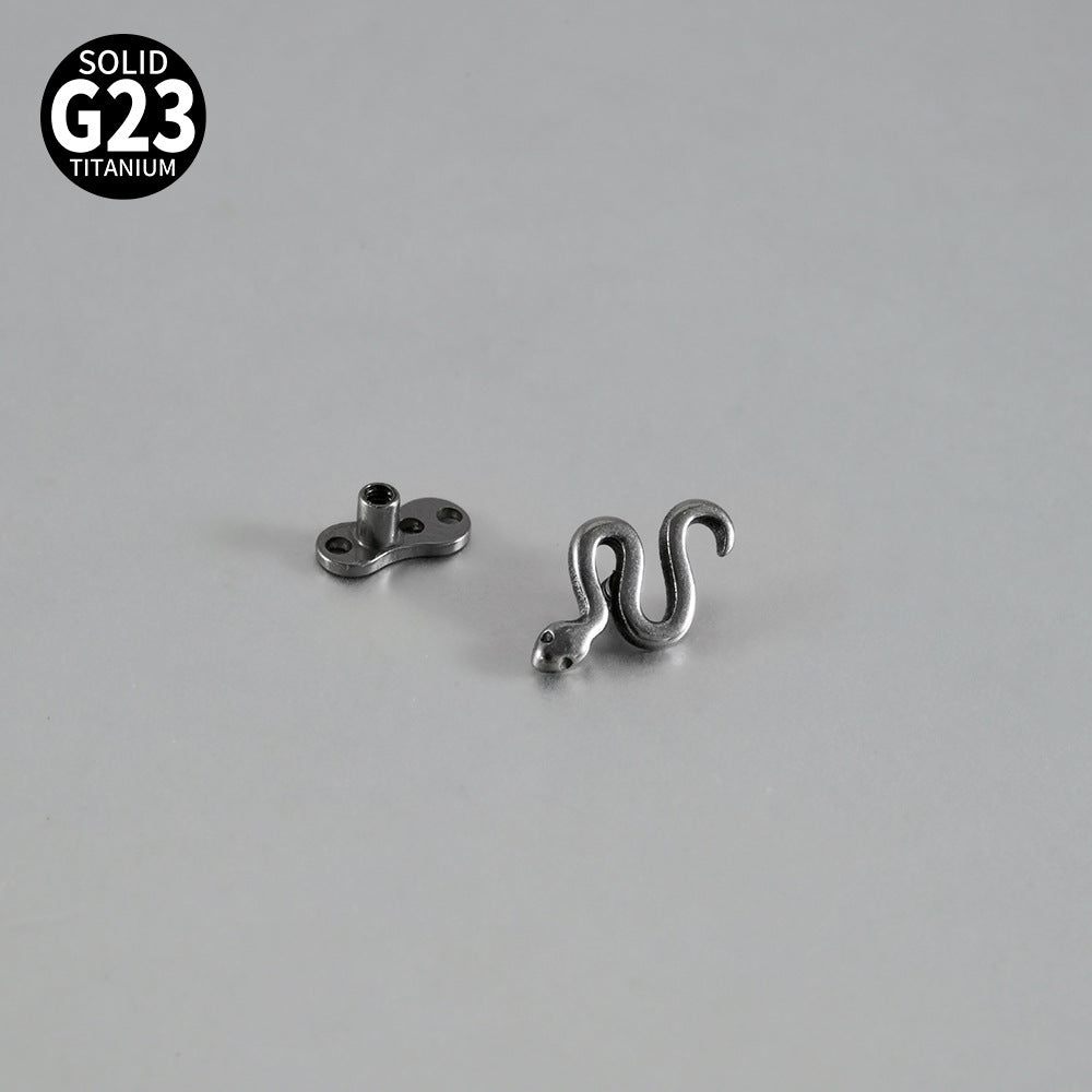 ASTM F136 Titanium Snake Dermal Anchor – Internally Threaded Surface & Collarbone Piercing Jewelry