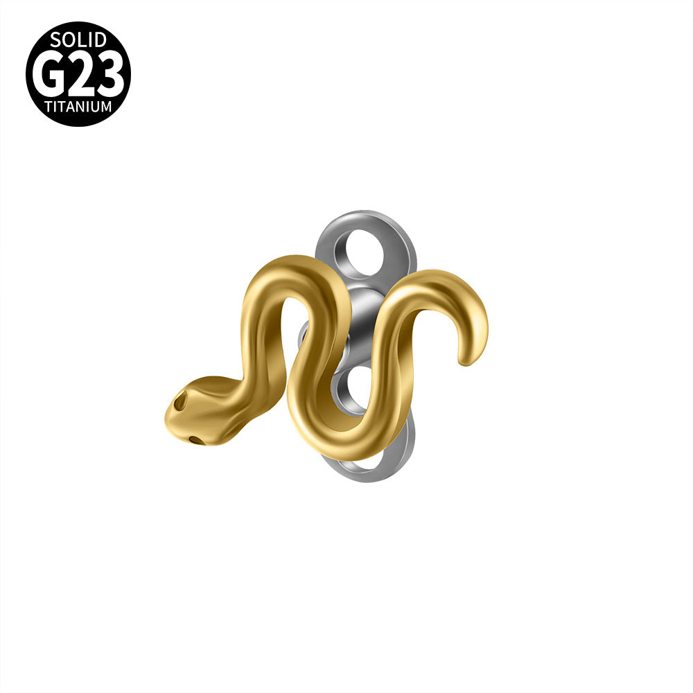 ASTM F136 Titanium Snake Dermal Anchor – Internally Threaded Surface & Collarbone Piercing Jewelry