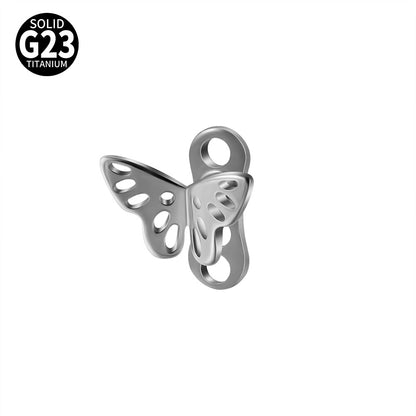ASTM F136 Titanium Multi-Hole Hollow Butterfly Dermal Anchor Implant – Elegant Skin Implant Piercing Jewelry