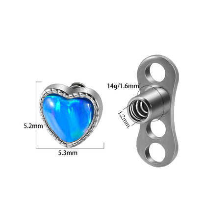 ASTM F136 Titanium Opal Heart Dermal – Minimal Collarbone Skin Implant Jewelry