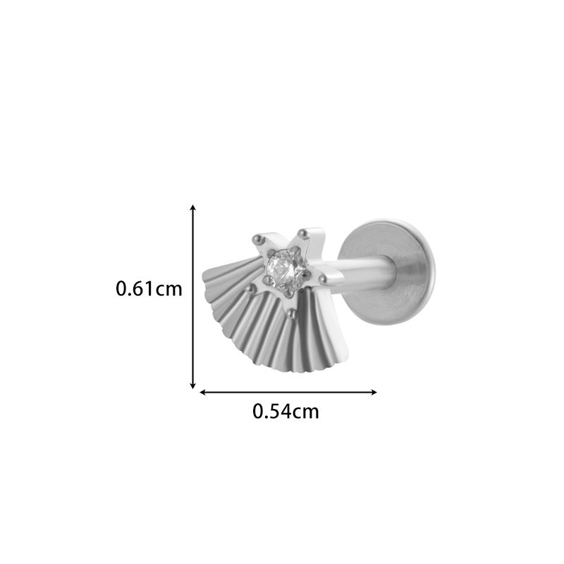 Implant Grade ASTM F136 Titanium Micro CZ Flat Back Stud | Internal Thread Cartilage & Lip Piercing Jewelry