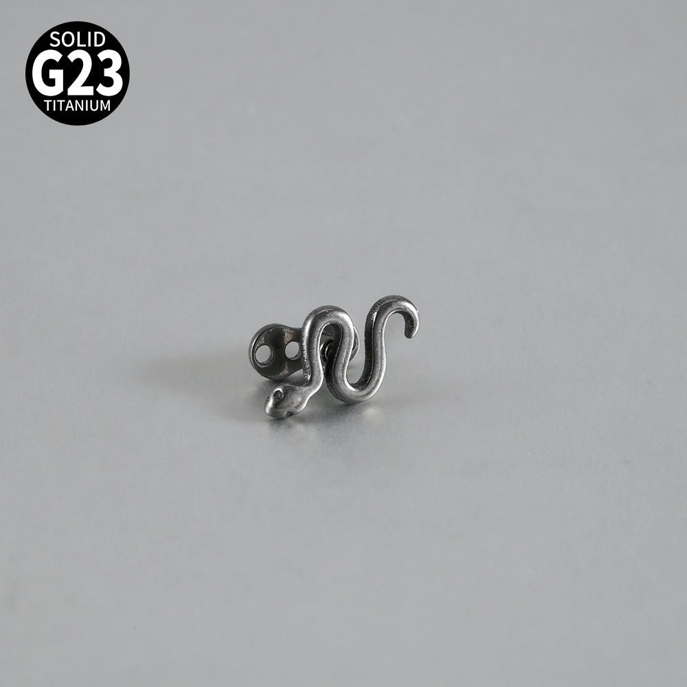 ASTM F136 Titanium Snake Dermal Anchor – Internally Threaded Surface & Collarbone Piercing Jewelry