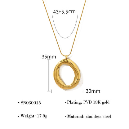 Stylish 18K Gold Plated Titanium Pendant Clavicle Necklace | Four Pendant Designs: Flower, Heart, Round, Star | Adjustable Chain Length