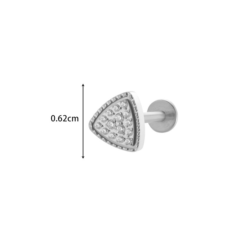 Implant Grade ASTM F136 Titanium Micro CZ Flat Back Stud | Internal Thread Cartilage & Lip Piercing Jewelry