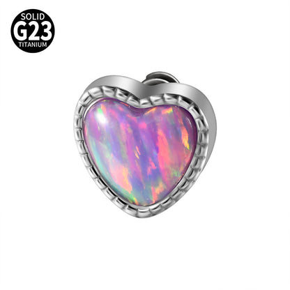 ASTM F136 Titanium Opal Heart Dermal – Minimal Collarbone Skin Implant Jewelry