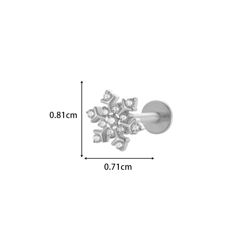 Implant Grade ASTM F136 Titanium Micro CZ Flat Back Stud | Internal Thread Cartilage & Lip Piercing Jewelry
