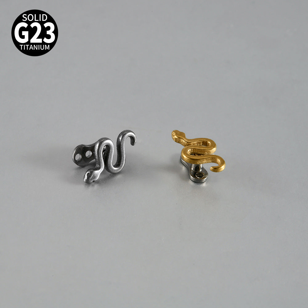 ASTM F136 Titanium Snake Dermal Anchor – Internally Threaded Surface & Collarbone Piercing Jewelry