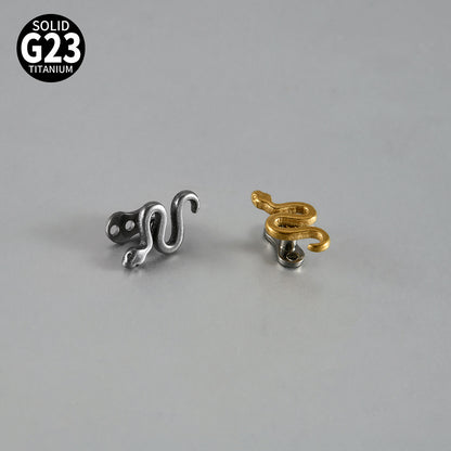 ASTM F136 Titanium Snake Dermal Anchor – Internally Threaded Surface & Collarbone Piercing Jewelry
