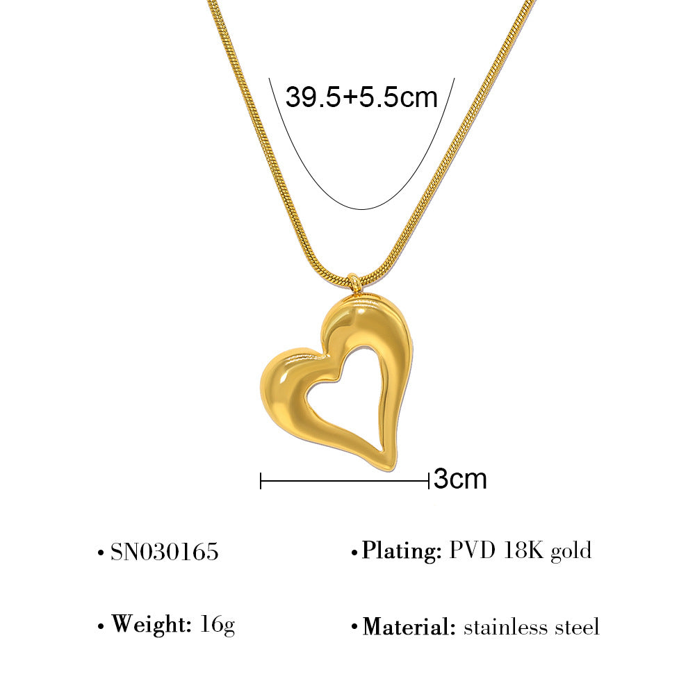 Stylish 18K Gold Plated Titanium Pendant Clavicle Necklace | Four Pendant Designs: Flower, Heart, Round, Star | Adjustable Chain Length
