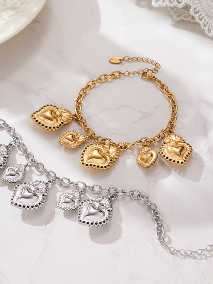 Stainless Steel Strawberry & Sunflower Jewelry Set – Necklace · Bracelet · Earrings