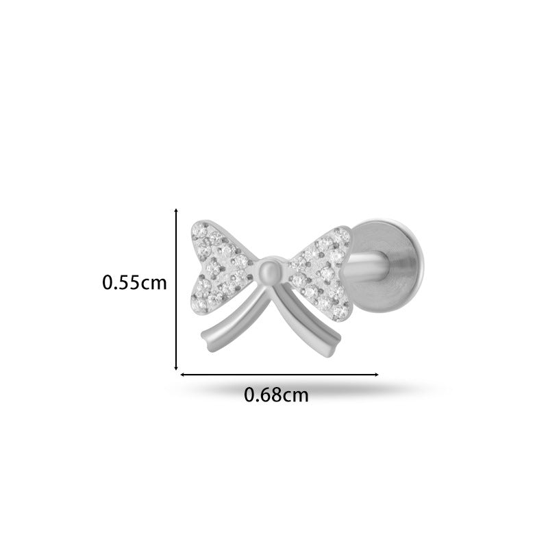 G23/F136 Titanium Flower Flat Back Labret Stud – 9 Designs | Hypoallergenic Cartilage Piercing Jewelry