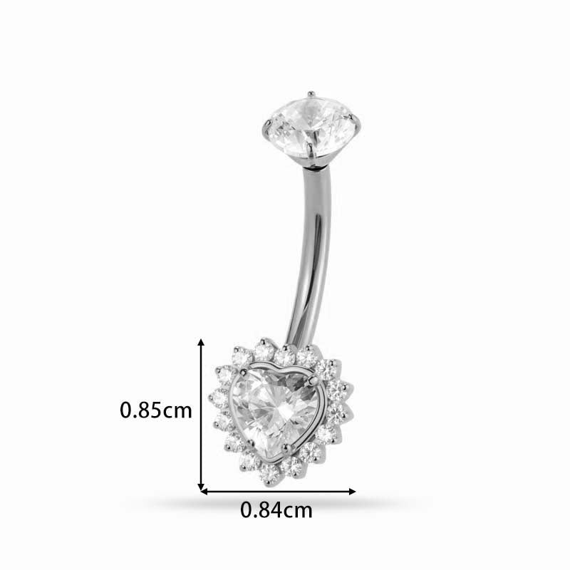 G23/F136 Titanium Flower CZ Internally Threaded Belly Button Ring – Stylish Navel Piercing Jewelry
