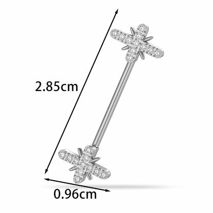 G23 Titanium Nipple Ring with CZ Gem | F136 Implant Grade Barbell Piercing Jewelry