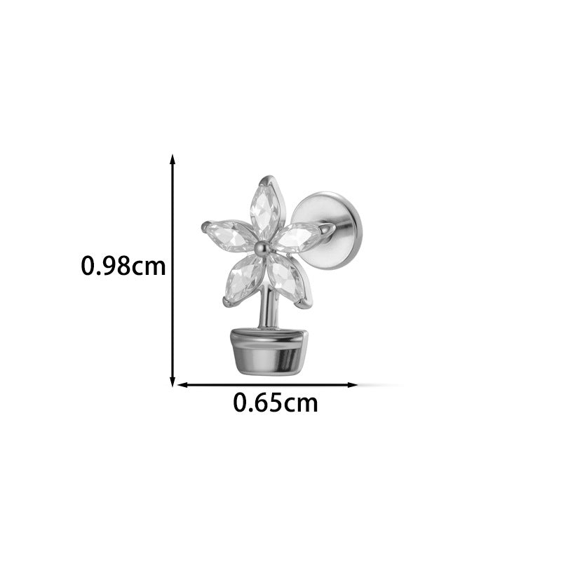 G23/F136 Titanium Internal Thread Lip & Cartilage Studs – Heart, Cross & 10 Classic Designs | Gold & Silver