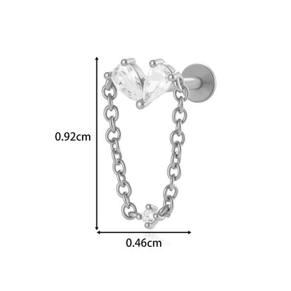 Titanium Internally Threaded  CZ Cartilage Stud – Hypoallergenic Piercing Jewelry