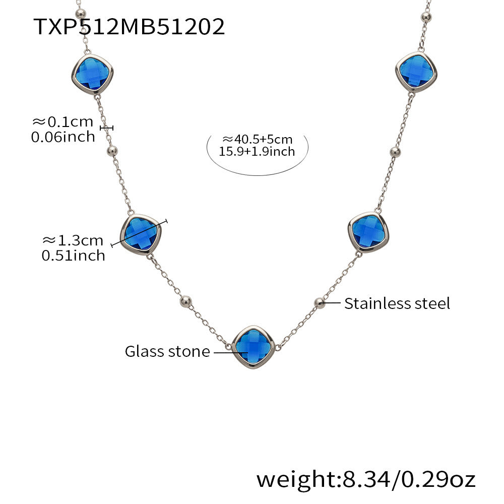 Modern Geometric Glass Jewelry | Stainless Steel Necklaces, Bracelets & Earrings