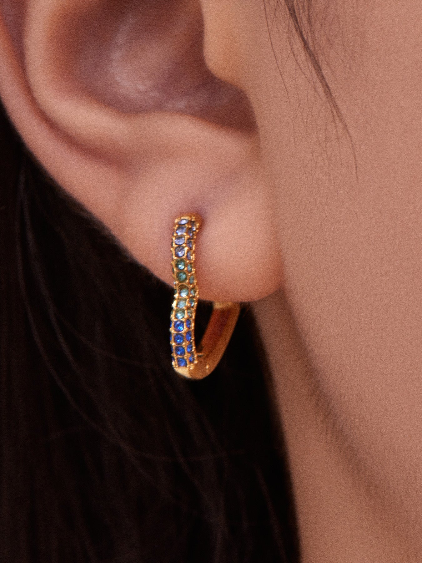 Colorful Cubic Zirconia Heart Hoop Earrings Set | Stainless Steel Simple Chic Ear Cuff for Women