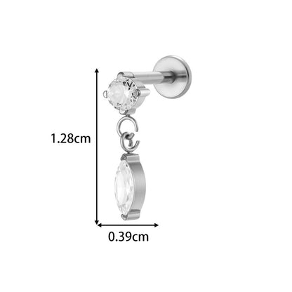 Implant Grade ASTM F136 Titanium Threadless Push Pin Sun Zircon Flat Back Stud | Geometric Helix Cartilage Tragus Lip Piercing Jewelry