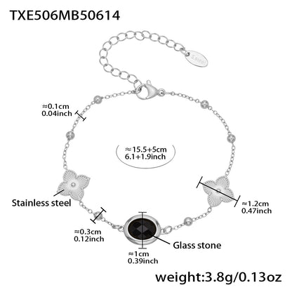 Stainless Steel Oval Gemstone Jewelry Series – Long Pendant Necklace · Bracelet · Drop Earrings | WANTI Jewelry