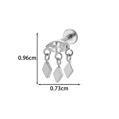 G23/F136 Titanium Micro CZ Internal Thread Piercing Jewelry – Christmas Tree, Rose, Comb & Bunny | 10 Styles