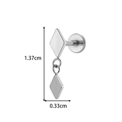 Implant Grade ASTM F136 Titanium Threadless Push Pin Moon Star Flat Back Stud | Minimalist Helix Cartilage Tragus Lip Piercing Jewelry