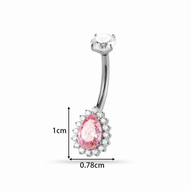 G23/F136 Titanium Flower CZ Internally Threaded Belly Button Ring – Stylish Navel Piercing Jewelry