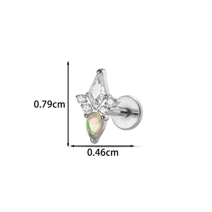 G23/F136 Titanium Internal Thread Lip & Cartilage Moon Stud