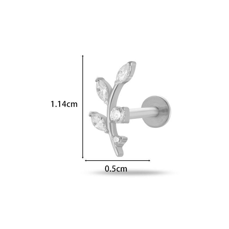 G23/F136 Titanium Flower Flat Back Labret Stud – 9 Designs | Hypoallergenic Cartilage Piercing Jewelry