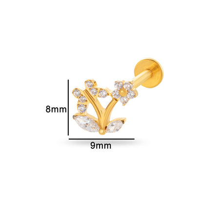 G23/F136 Titanium Zircon Lip & Cartilage Piercing Jewelry | Internally Threaded Studs | Fashionable & Hypoallergenic