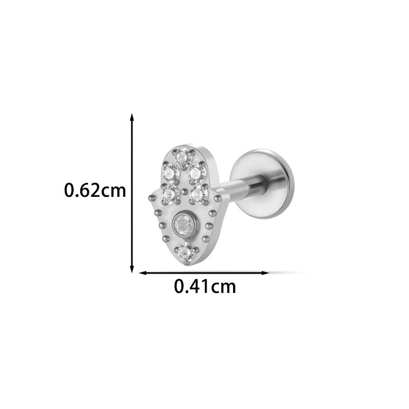 G23 F136 Titanium Geometric Flat Back Labret Stud – Internal Thread Cartilage & Lip Piercing