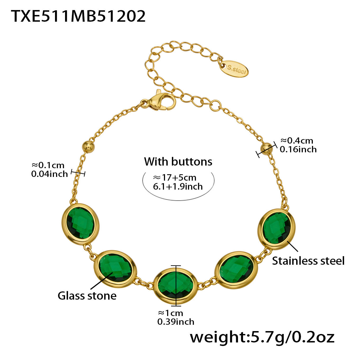 Candy Color Oval Glass Stone Necklace, Bracelet & Earrings Set – Stainless Steel | Fashion Jewelry | Colorful Minimalist Accessories