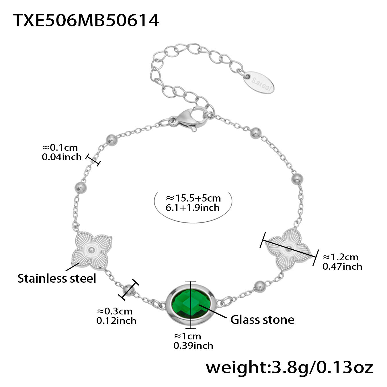 Stainless Steel Oval Gemstone Jewelry Series – Long Pendant Necklace · Bracelet · Drop Earrings | WANTI Jewelry