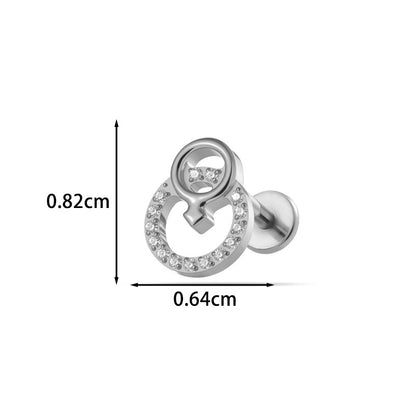 G23/F136 Titanium Internal Thread Lip & Cartilage Studs – Heart, Cross & 10 Classic Designs | Gold & Silver