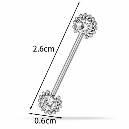 G23 Titanium Nipple Ring with CZ Gem | F136 Implant Grade Barbell Piercing Jewelry