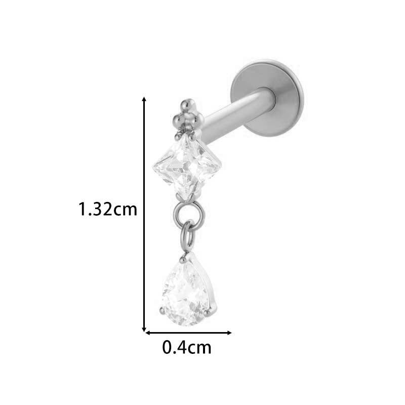 F136 Titanium Internally Threaded Flower CZ Cartilage Stud – Hypoallergenic Piercing Jewelry