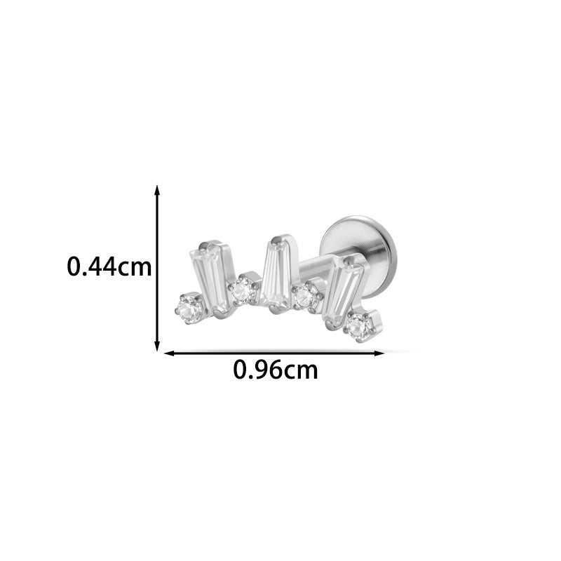 G23/F136 Titanium Micro CZ Internal Thread Piercing Jewelry – Christmas Tree, Rose, Comb & Bunny | 10 Styles