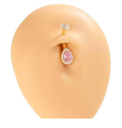 G23/F136 Titanium Flower CZ Internally Threaded Belly Button Ring – Stylish Navel Piercing Jewelry