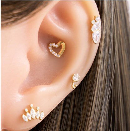 G23/F136 Titanium Internally Threaded Cartilage Stud – Luxury Lightweight Piercing Jewelry with CZ