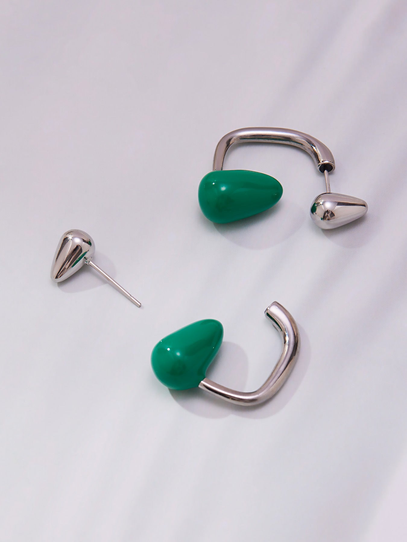Stainless Steel Enamel Water Drop Earrings – Multicolor Teardrop Studs | Trendy Statement Earrings | WANTI Jewelry