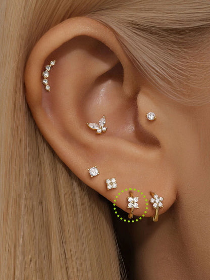 14K Gold Crown Zircon Stud Earrings – Regal & Dainty
