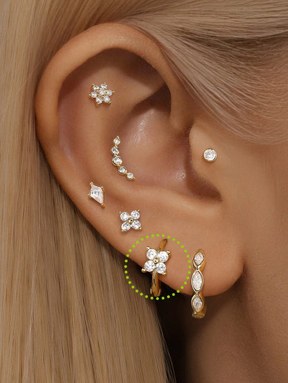 14K Gold Crown Zircon Stud Earrings – Regal & Dainty