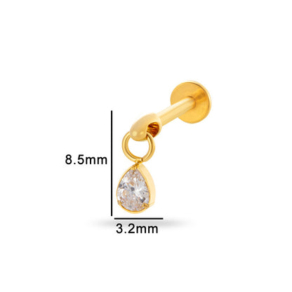 Titanium Alloy Zircon Teardrop Star Piercing Jewelry
